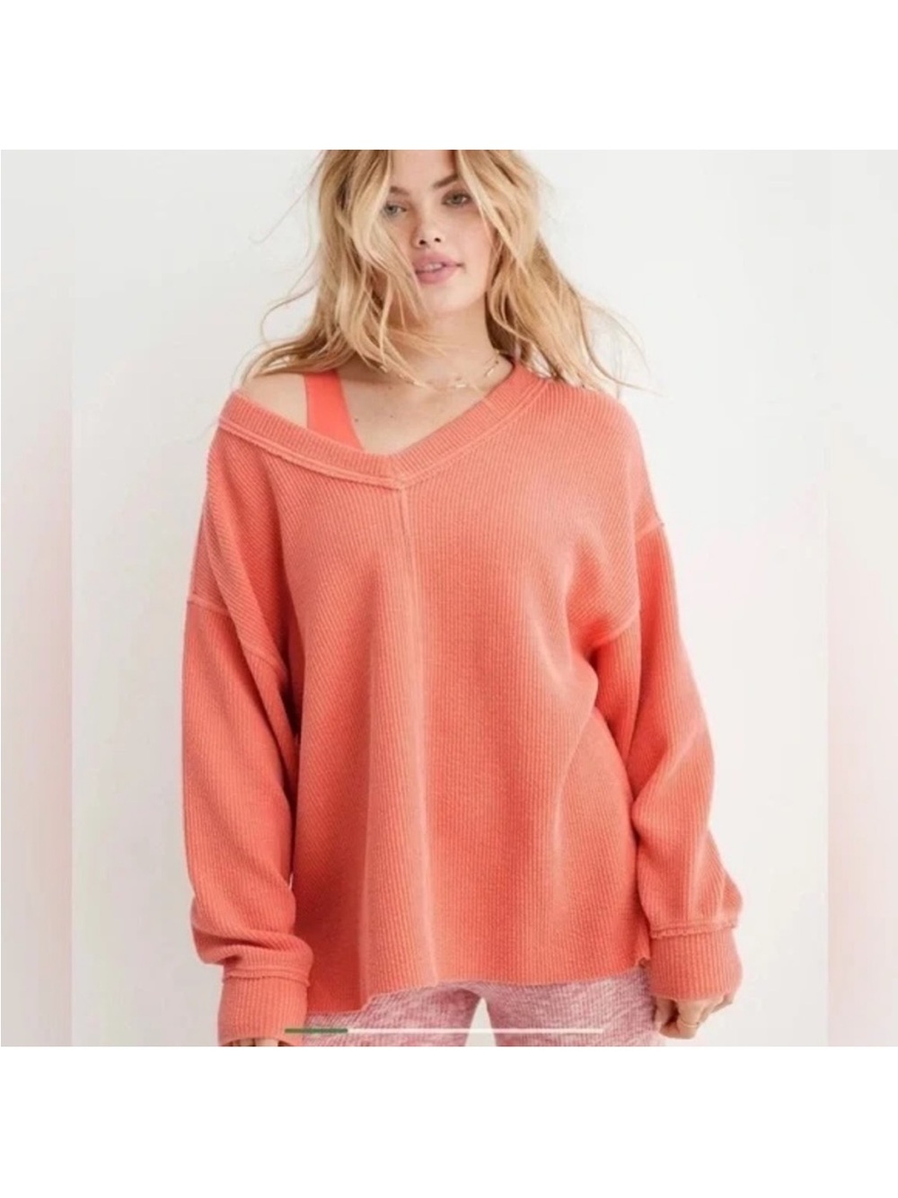 Aerie Waffle-knit Top